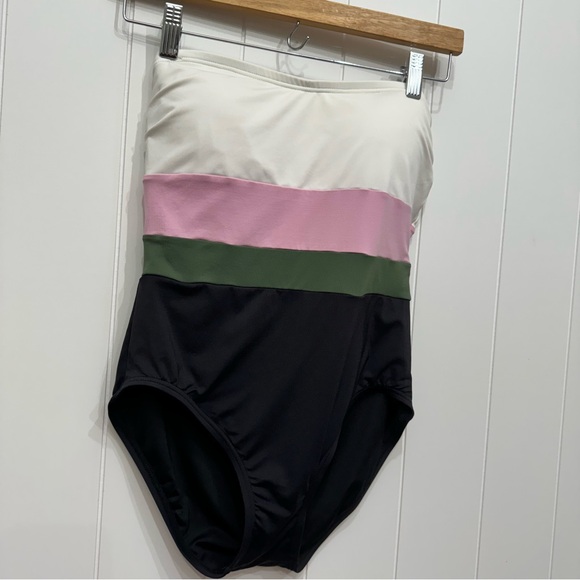 Kate Spade Women's Colorblocked Strapless One Piece Swimsuit Bathing Suit Size S - Picture 5 of 12